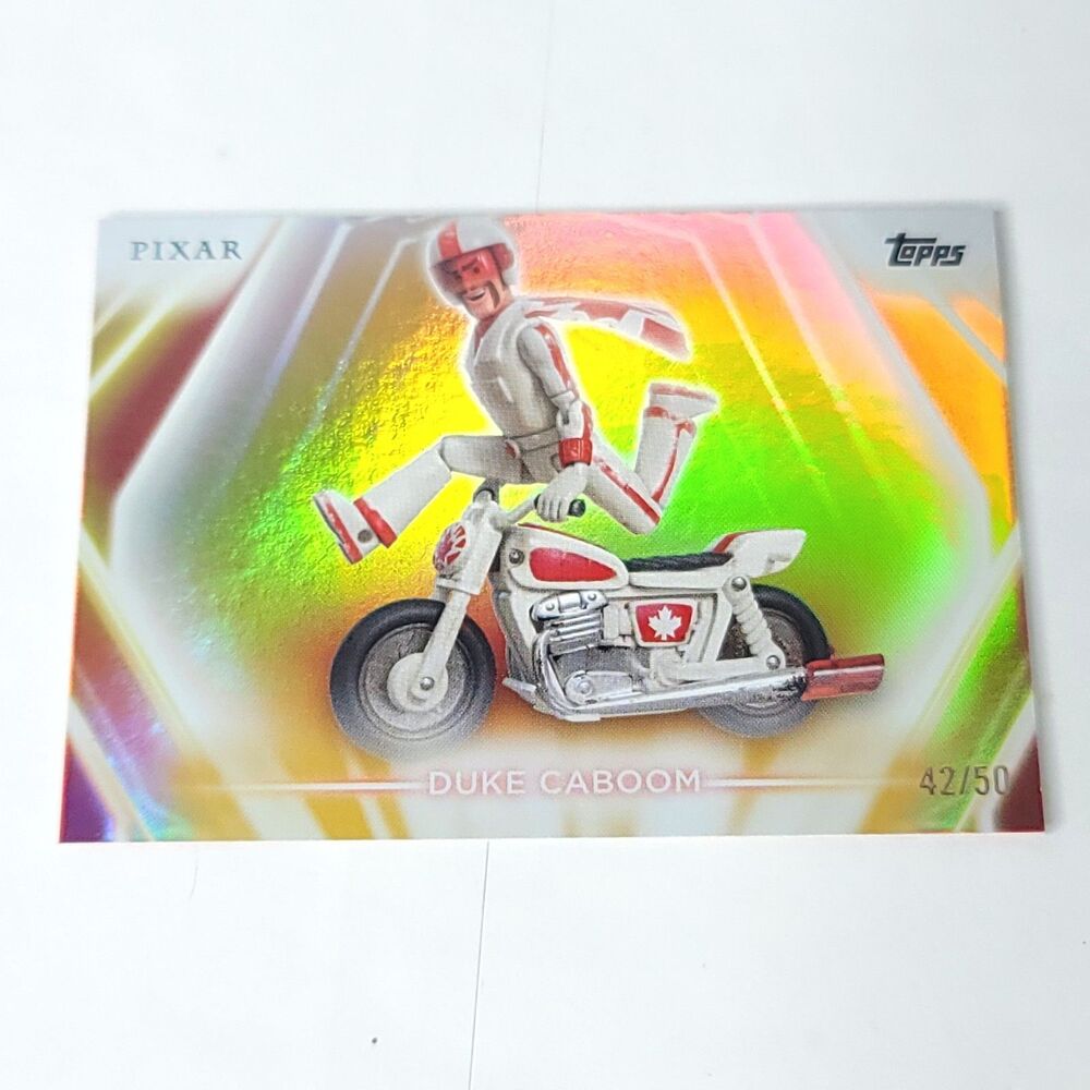Duke Caboom Topps 2026 Disney Neon Gold Holo Parallel Refractor Limited 42/50